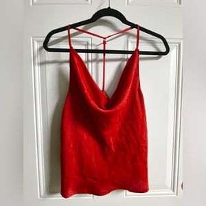 SHEIN double strap draped neck satin top